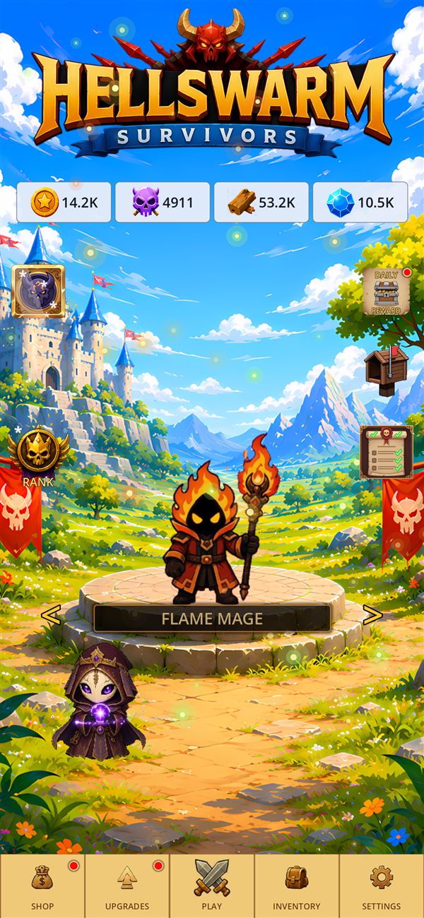 Hellswarm: Survivors hero selection screen